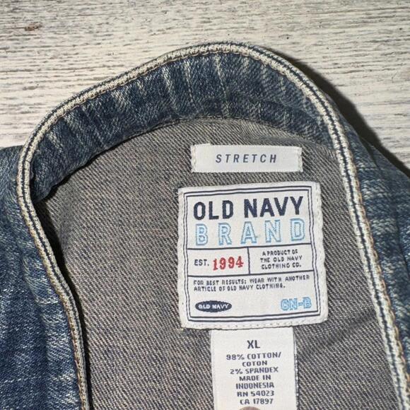 EUC Vintage 90s Y2K era Old Navy Denim Cargo Utility Jean Jacket - Picture 7 of 8